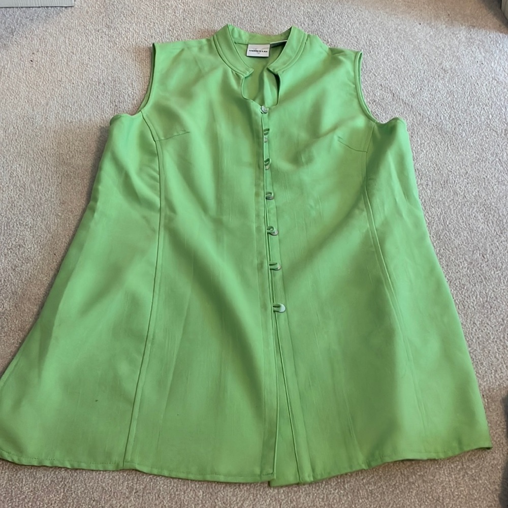 Green button down top like new
